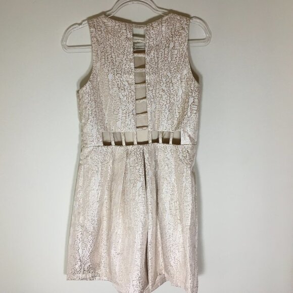 Francesca's Just Me Gold Metallic Cut Out Sleeveless Midi Dress Large - Picture 10 of 12